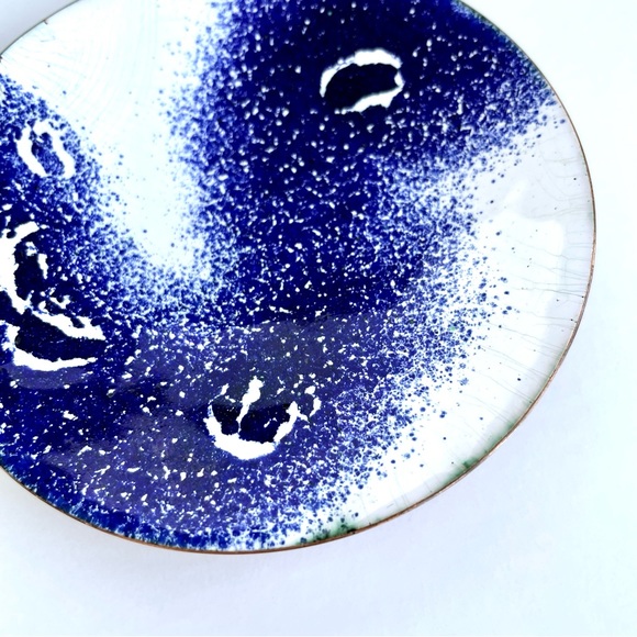 Vintage Enamelled Copper Trinket Dish - Picture 8 of 14